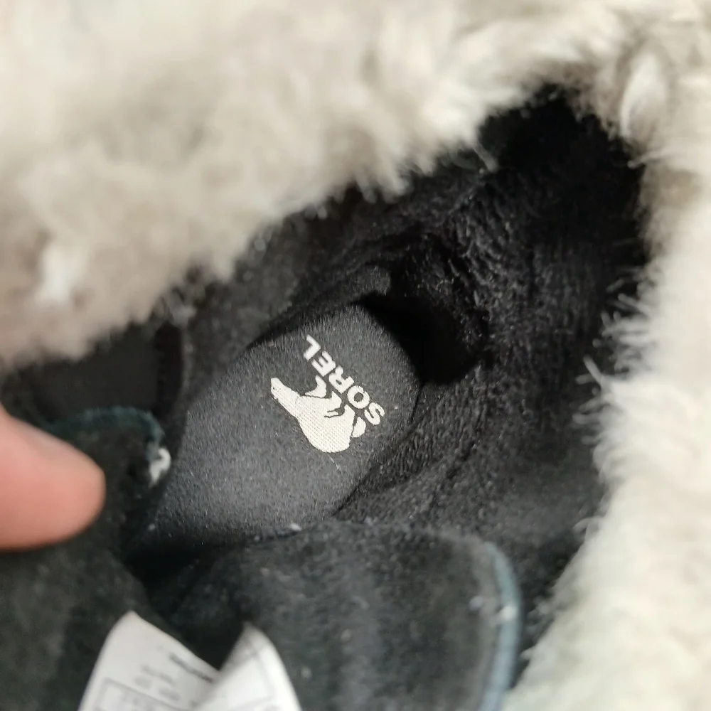 Sorel Black Suede Faux Fur Lace-Up Winter Boots 735 - Picture 8 of 10